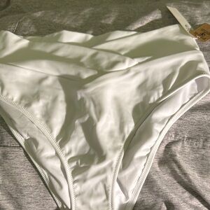 White High-Waisted Bikini Bottom